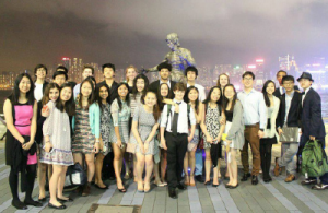 The group at Avenue of Stars in Hong Kong. Credit: Maddie Moon '16